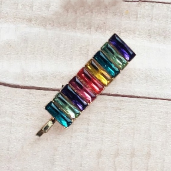 MULTICOLOR RHINESTONE HAIR CLIP - Picture 1 of 1